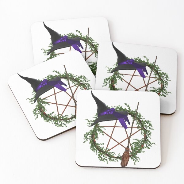 Item preview, Vine Pentacle with Broom & Witch Hat designed and sold by The Cottage Cauldron.
