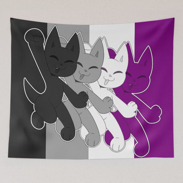 Item preview, Asexual gummy/cat pride flag designed and sold by FluffRave.