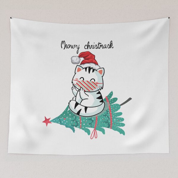 Item preview, Meowy Christmask Cute Christmas Cat designed and sold by Suhy.