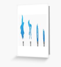 Flames of Science (Bunsen Burner Set) - Blue Greeting Card