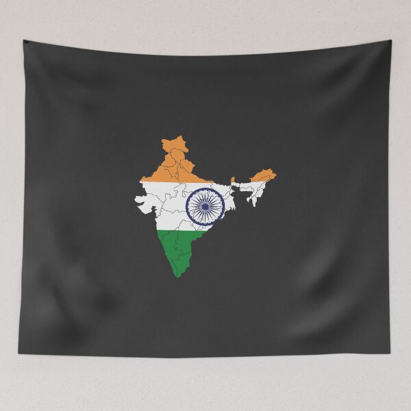 Item preview, India Flag Map with regions designed and sold by Alo.