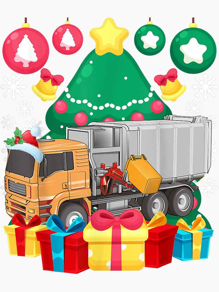 Garbage Truck Christmas Tree Lights Ornaments Xmas Pajamas by Boris-Beck-1487