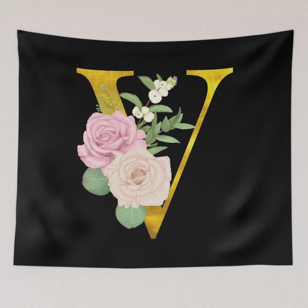 Item preview, Gold Floral Letter V | Wedding Letters designed and sold by SerendipityNow.
