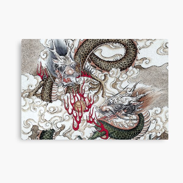 Twin Dragons Canvas Print