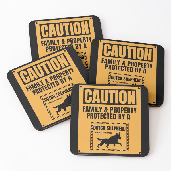 Item preview, Caution Family Protected by a Dutch Shepherd  designed and sold by Guarddogdrive.