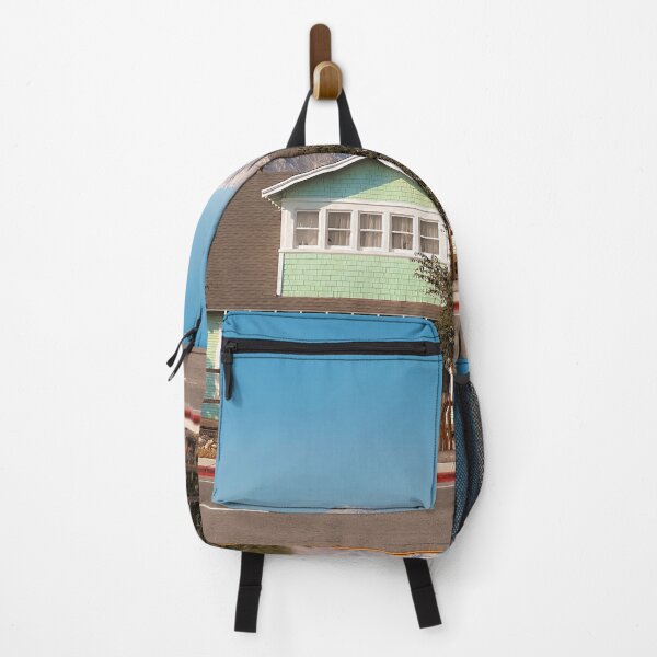 Item preview, blue house with mountain view background in California USA designed and sold by Mrvell.