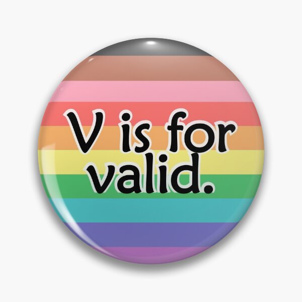 Item preview, V is for VALID Full Pride Flag designed and sold by QueerShop.