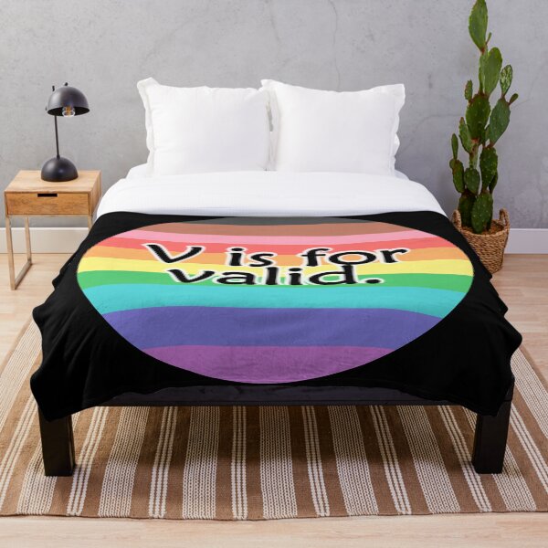Item preview, V is for VALID Full Pride Flag designed and sold by QueerShop.