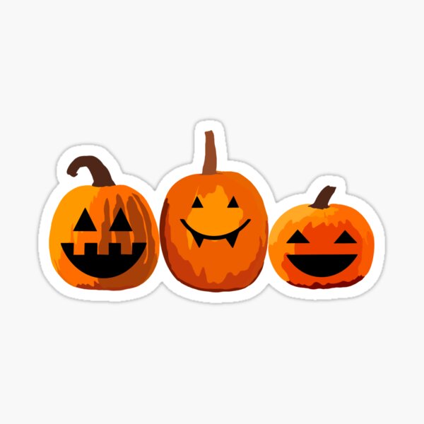 "Row of JackOLanterns" Sticker for Sale by SisterSketches Redbubble