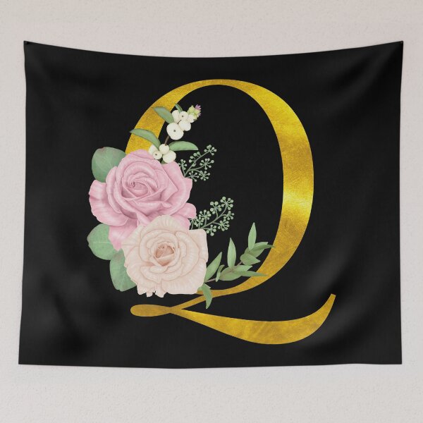 Item preview, Gold Floral Letter Q | Wedding Letters designed and sold by SerendipityNow.