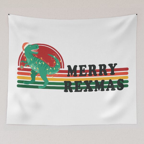 Item preview, Merry Rexmas T-rex wrapped in Christmas Lights  designed and sold by Katherine Winner.
