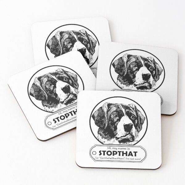 Item preview, Hi My Name Is StopThat - Funny Hello my name is dog - Black designed and sold by LookFrog.