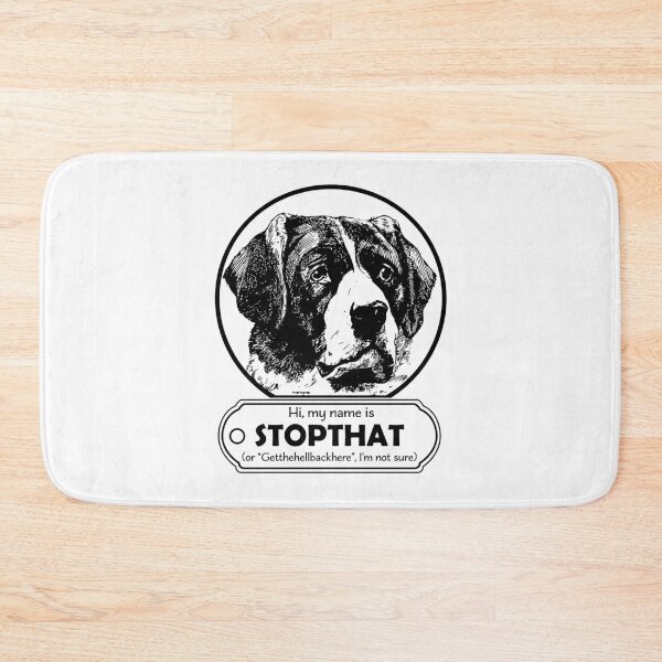 Item preview, Hi My Name Is StopThat - Funny Hello my name is dog - Black designed and sold by LookFrog.
