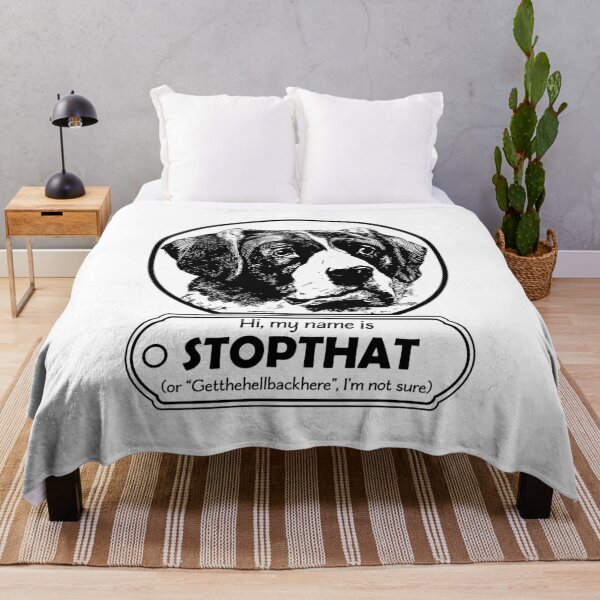 Item preview, Hi My Name Is StopThat - Funny Hello my name is dog - Black designed and sold by LookFrog.