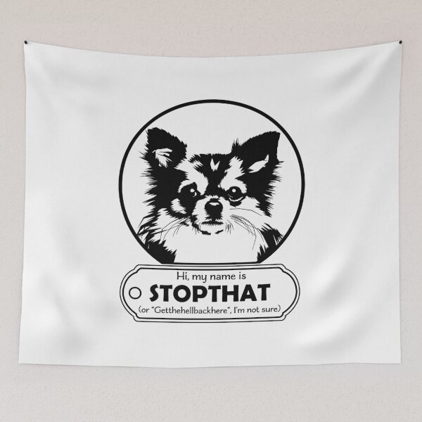 Item preview, Hi My Name Is StopThat - Funny Hello my name is dog - Chihuahua - Black designed and sold by LookFrog.