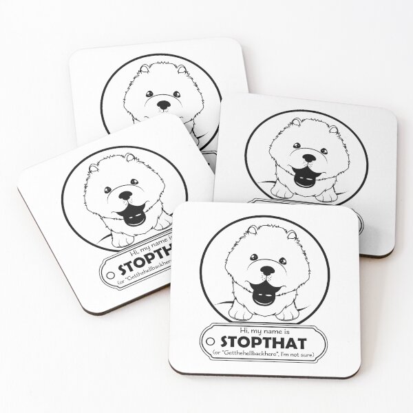 Item preview, Hi My Name Is StopThat - Funny Hello my name is dog - Cartoon Dog - Black designed and sold by LookFrog.