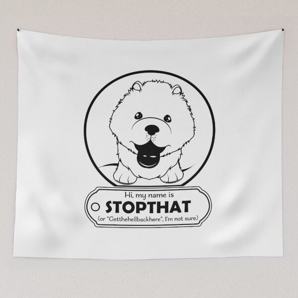 Item preview, Hi My Name Is StopThat - Funny Hello my name is dog - Cartoon Dog - Black designed and sold by LookFrog.