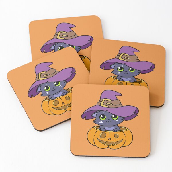 Aperçu de l'œuvre Chaton sorcière Halloween mignon créée et vendue par electricmuse.