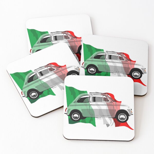 Item preview, Fiat 500 Italian flag designed and sold by car2oonz.