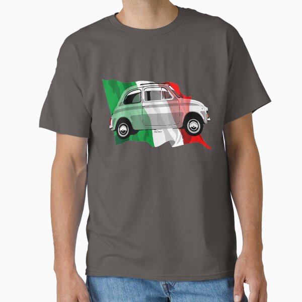 Vista previa del artículo con la obra «Bandera italiana Fiat 500», diseñado y vendido por car2oonz.