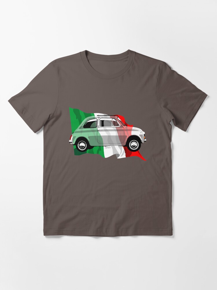 Fiat 500 Italian Flag Stripe T-Shirt by Italy Moda Made in Italy-Medium  (I02)