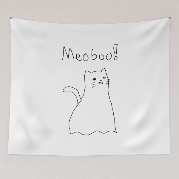 Item preview, cute halloween cat  ghost - meoboo - minimal  designed and sold by greatnorris.