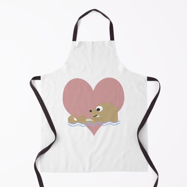 Item preview, Cute Cartoon Otter Floating with a Heart in the background designed and sold by Hedgie Designs.