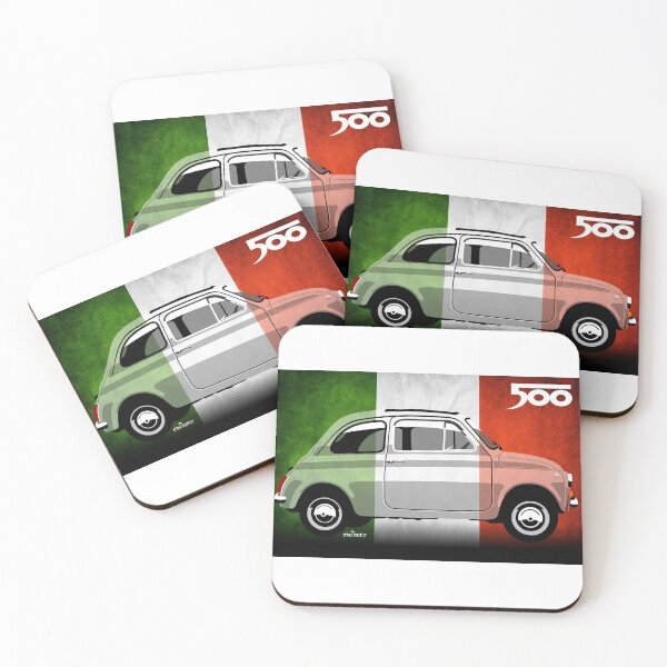 Item preview, Fiat 500 Italian flag 2 designed and sold by car2oonz.