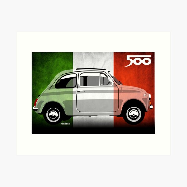 Item preview, Fiat 500 Italian flag 2 designed and sold by car2oonz.