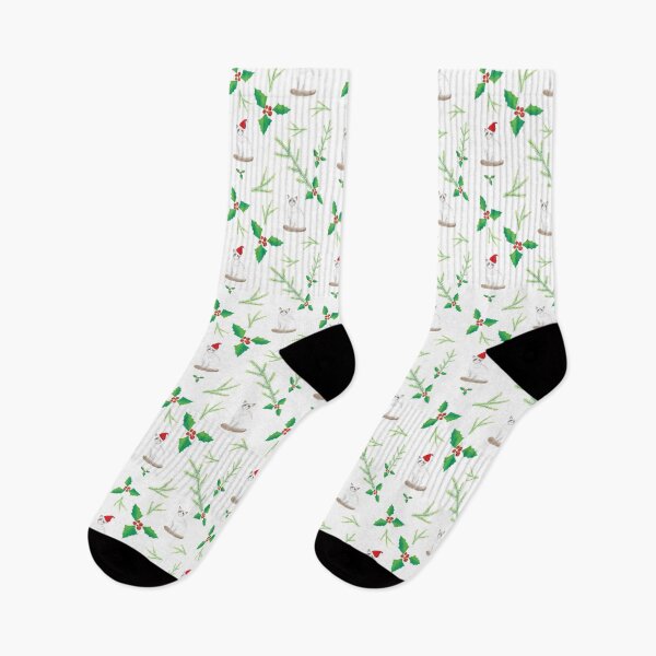 Item preview, Ragdoll Cats with Santa Hats - White Winter Party Pattern designed and sold by Andreea Dumez.