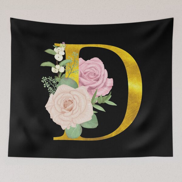 Item preview, Gold Floral Letter D | Wedding Letters designed and sold by SerendipityNow.