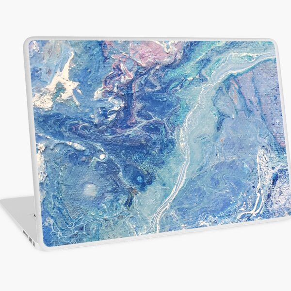Blue and Purple Pour Painting---- Frozen Laptop Skin