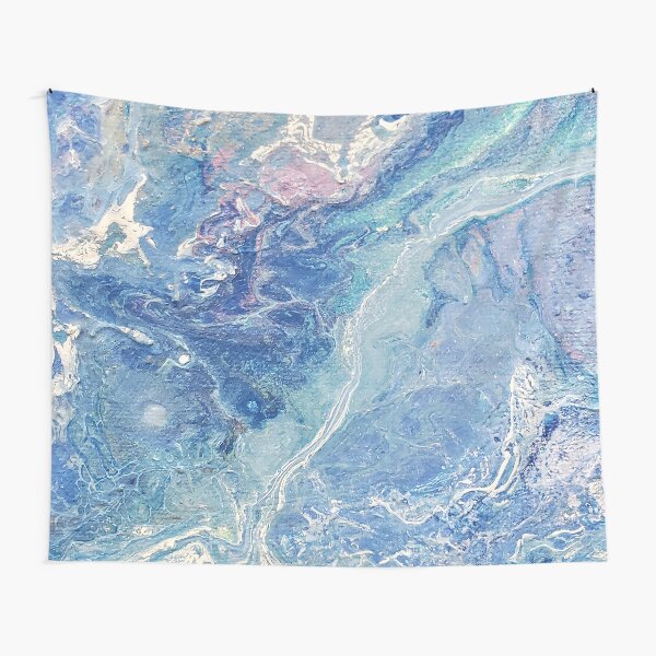 Blue and Purple Pour Painting---- Frozen Tapestry