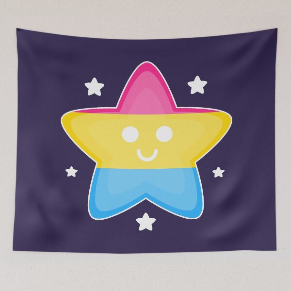 Item preview, Cute Cartoon Pan Flag Star designed and sold by QueerShop.