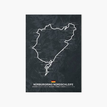 Aperçu de l'œuvre Nürburgring Nordschleife - Plan du circuit créée et vendue par Mapstars.