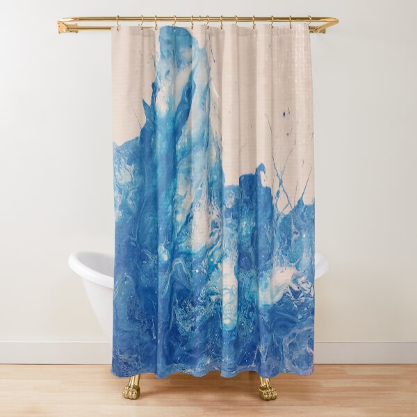 Crashing Blue Waves Shower Curtain