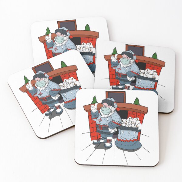 Item preview, Santa with ugly sweater mask and a bag full of toilet papers designed and sold by Trejo.
