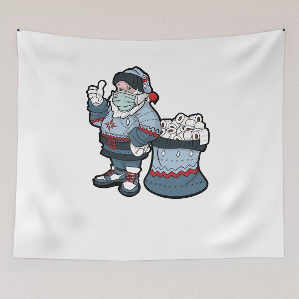 Item preview, Santa with ugly sweater mask and a bag full of toilet papers T-Shirt designed and sold by Trejo.