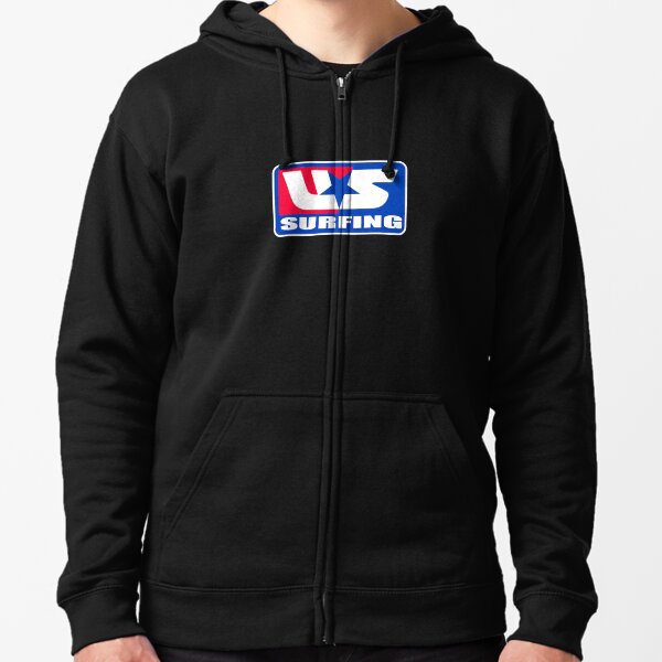THE USA SURFING STICKER AND SHIRT Zipped Hoodie