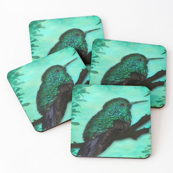 Item preview, Coloured Hummingbird, digital abstract nautre bird art designed and sold by MayGreenAbgrall.