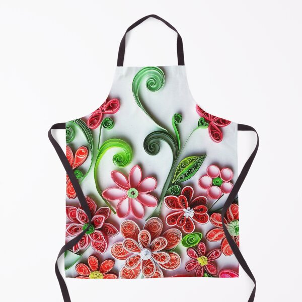 Item preview, Vivid red quilled flowers on white background - quilled floral artwork (close-up) (THIS IS A PRINT) designed and sold by folkyouall.