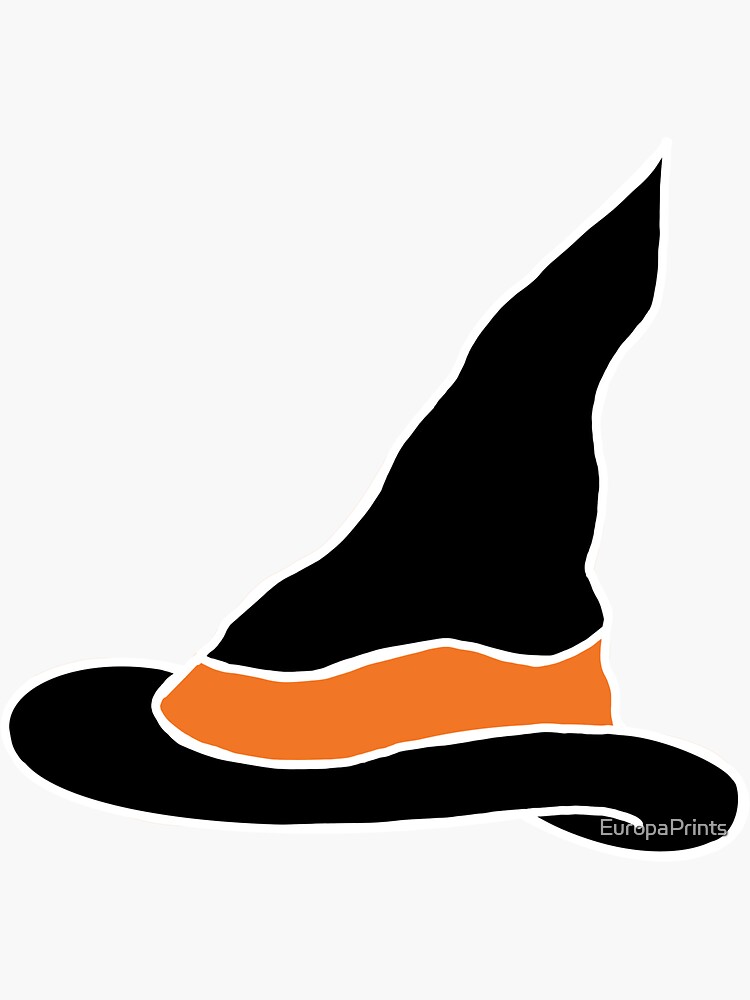 “Black and Orange Witch Hat” Sticker for Sale by EuropaPrints | Redbubble