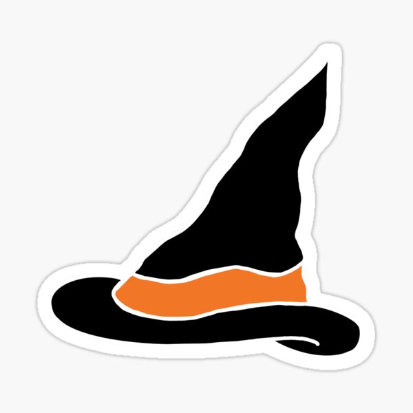“Black and Orange Witch Hat” Sticker for Sale by EuropaPrints | Redbubble
