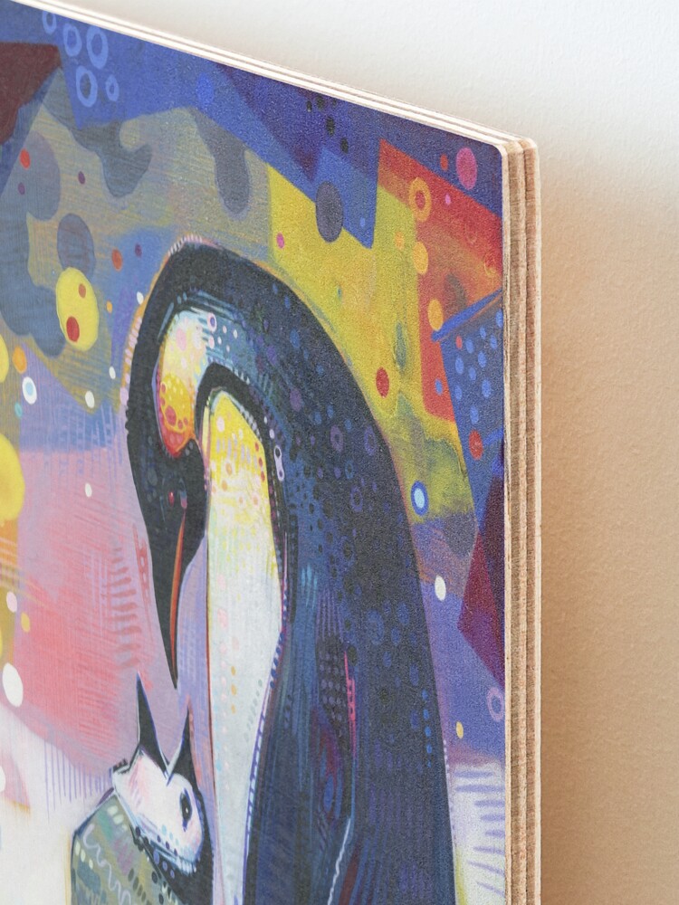 Alternate view of Emperor Penguin Baby and Parent Painting - 2012 Mounted Print