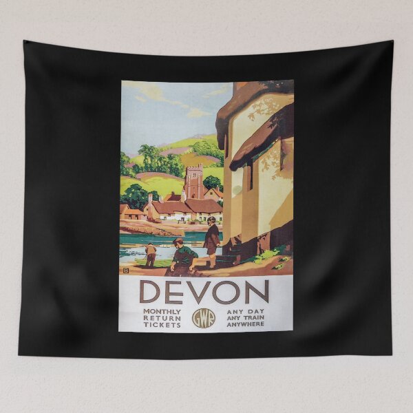 Item preview, Devon retro poster designed and sold by CorasPosters.