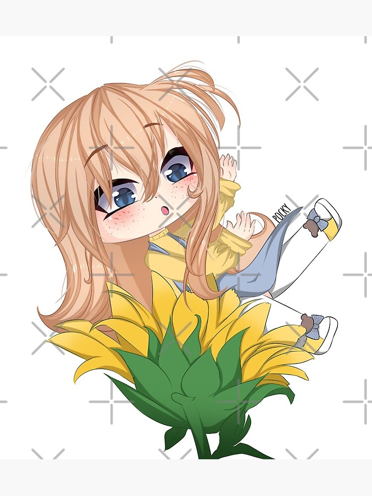 Gacha Life Sunflower Girl Greeting Card By Pockyartstudio Redbubble