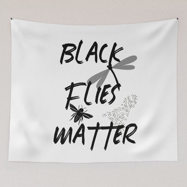 Item preview, Black flies matter insects black and white design designed and sold by Artysneak.