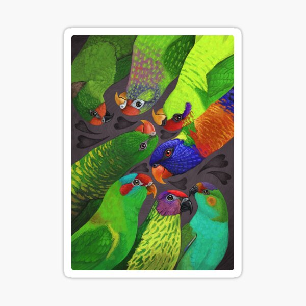 Vista previa del artículo con la obra «Cubierta de loros: 8 de corazones», diseñado y vendido por Renee LeCompte.
