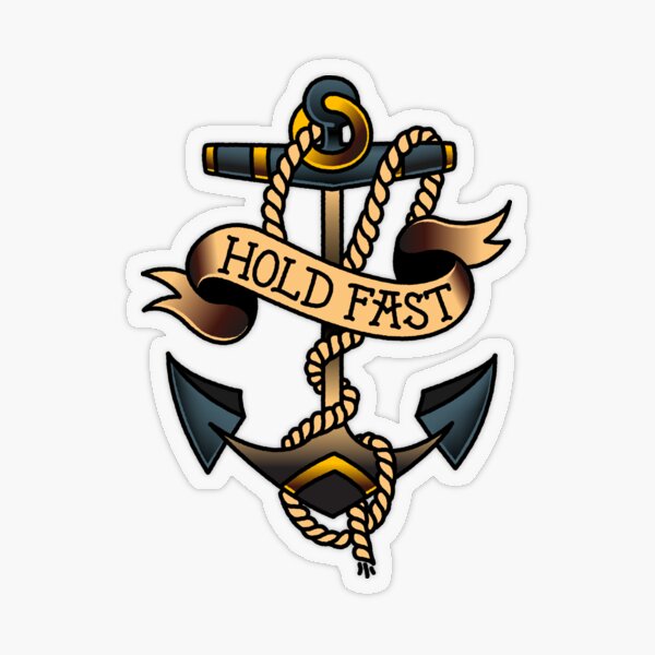 Salty-Dog American Traditional Hold Fast Anchor Transparent Sticker