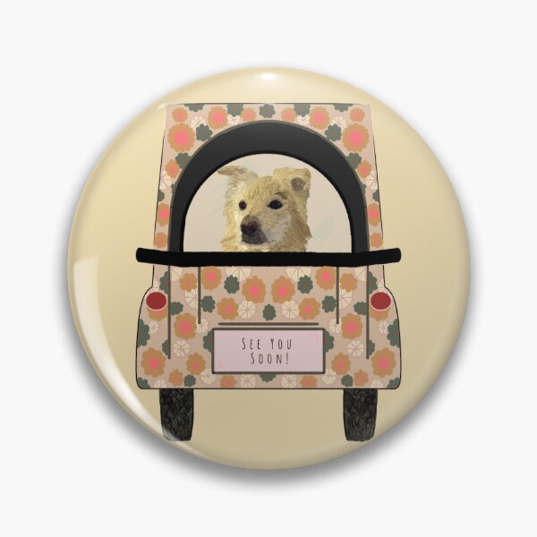 Artikelvorschau, 70er Jahre Floral Car Dog entworfen und verkauft von buzzcutart.